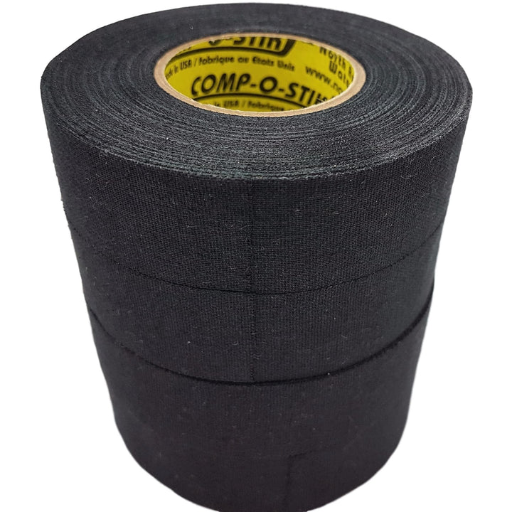 Black Hockey Tape - Pro Grade 4 pack stacked